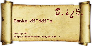 Danka Ádám névjegykártya
