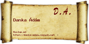 Danka Ádám névjegykártya